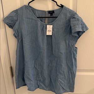 NWT J. Crew Factory Chambray Blue Blouse